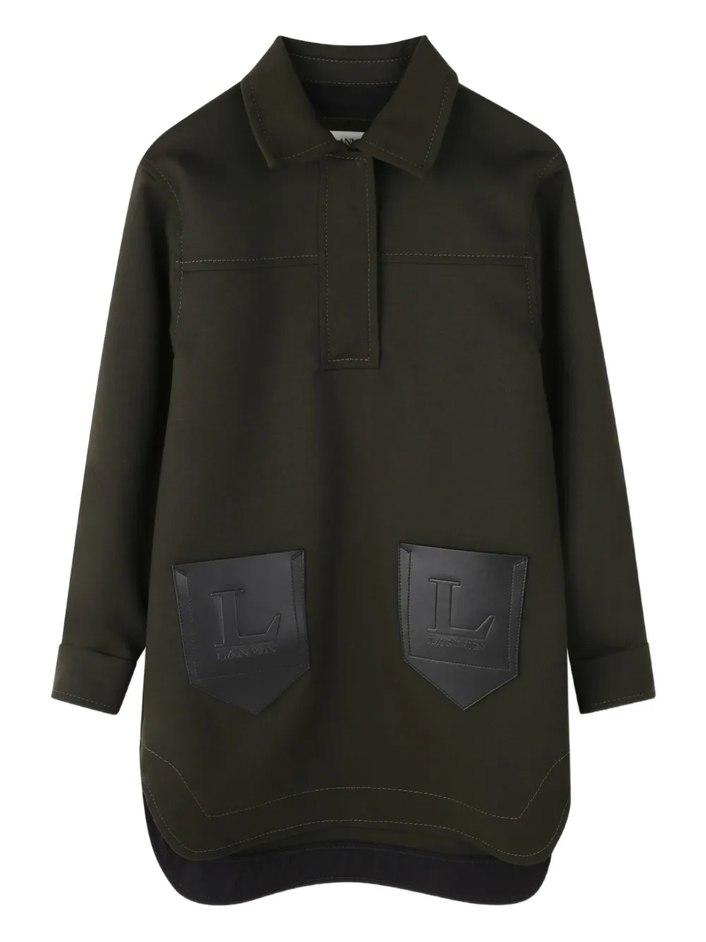 Lanvin Enfant Jurk met polokraag en lange mouwen Zwart