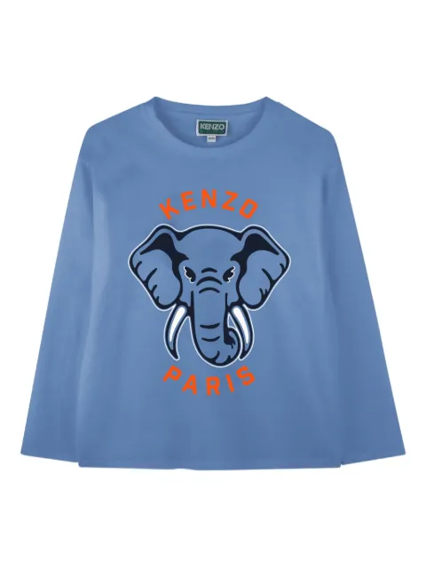 Kenzo Kids elephant-graphic long-sleeve T-shirt