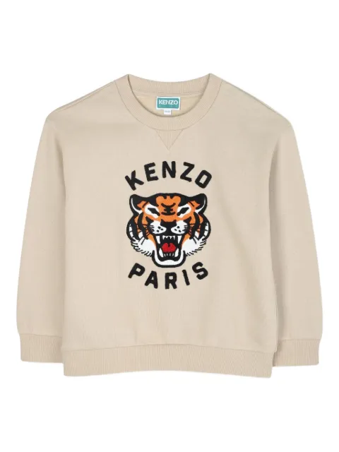 Kenzo Kids tiger-embroidered crewneck sweatshirt