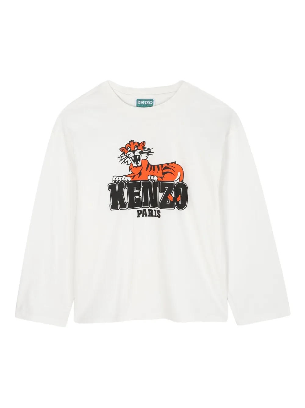 Kenzo Kids T-shirt met tijgerprint Wit