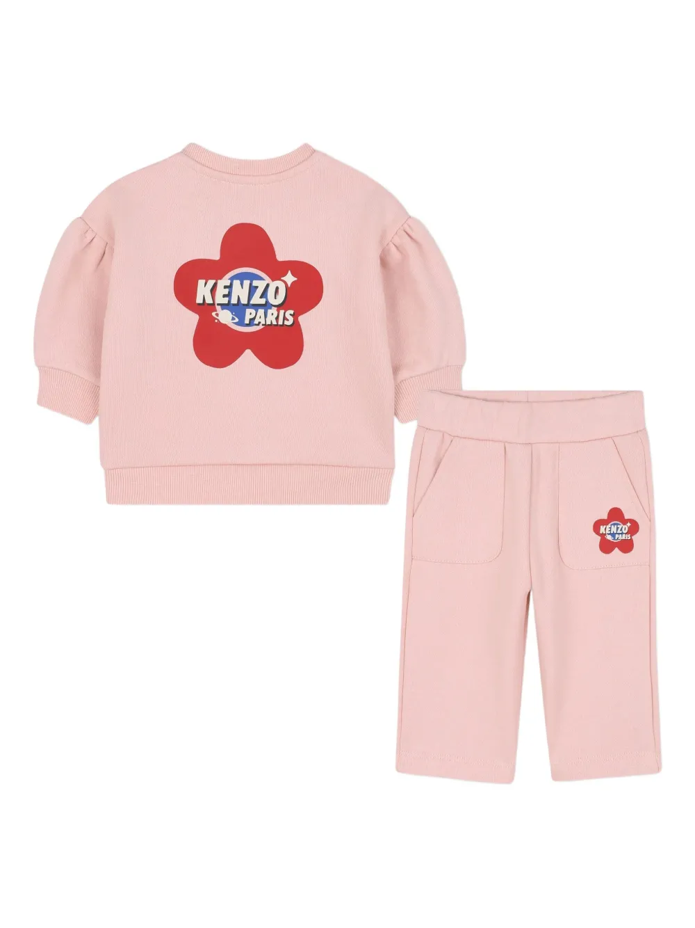 Kenzo Kids Trainingspak met pofmouwen en logoprint Roze