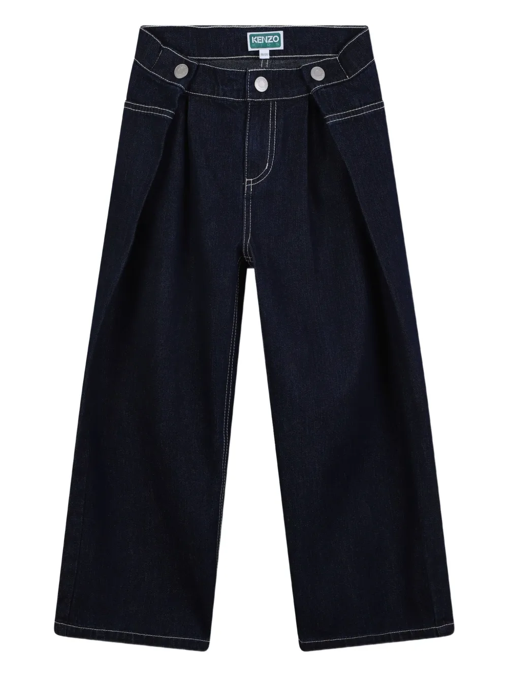 Kenzo Kids Jeans met geplooid detail Blauw