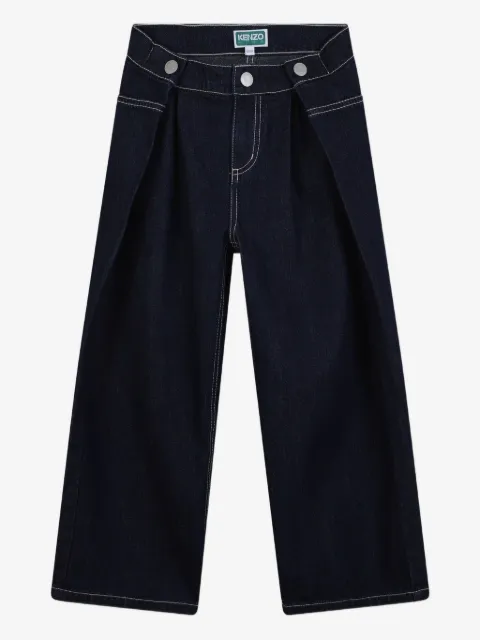 Kenzo Kids 褶饰细节牛仔裤