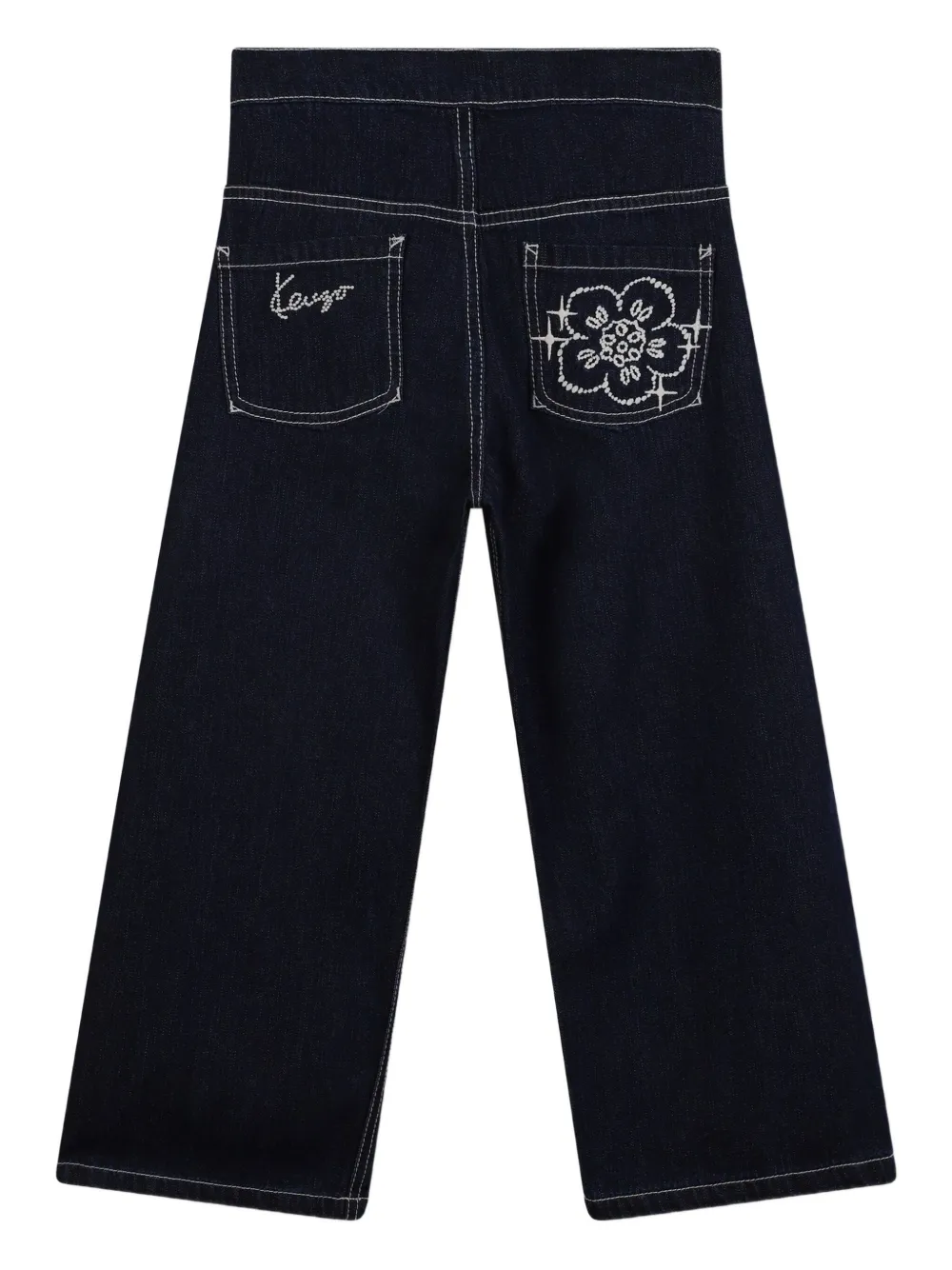 Kenzo Kids Jeans met geplooid detail Blauw
