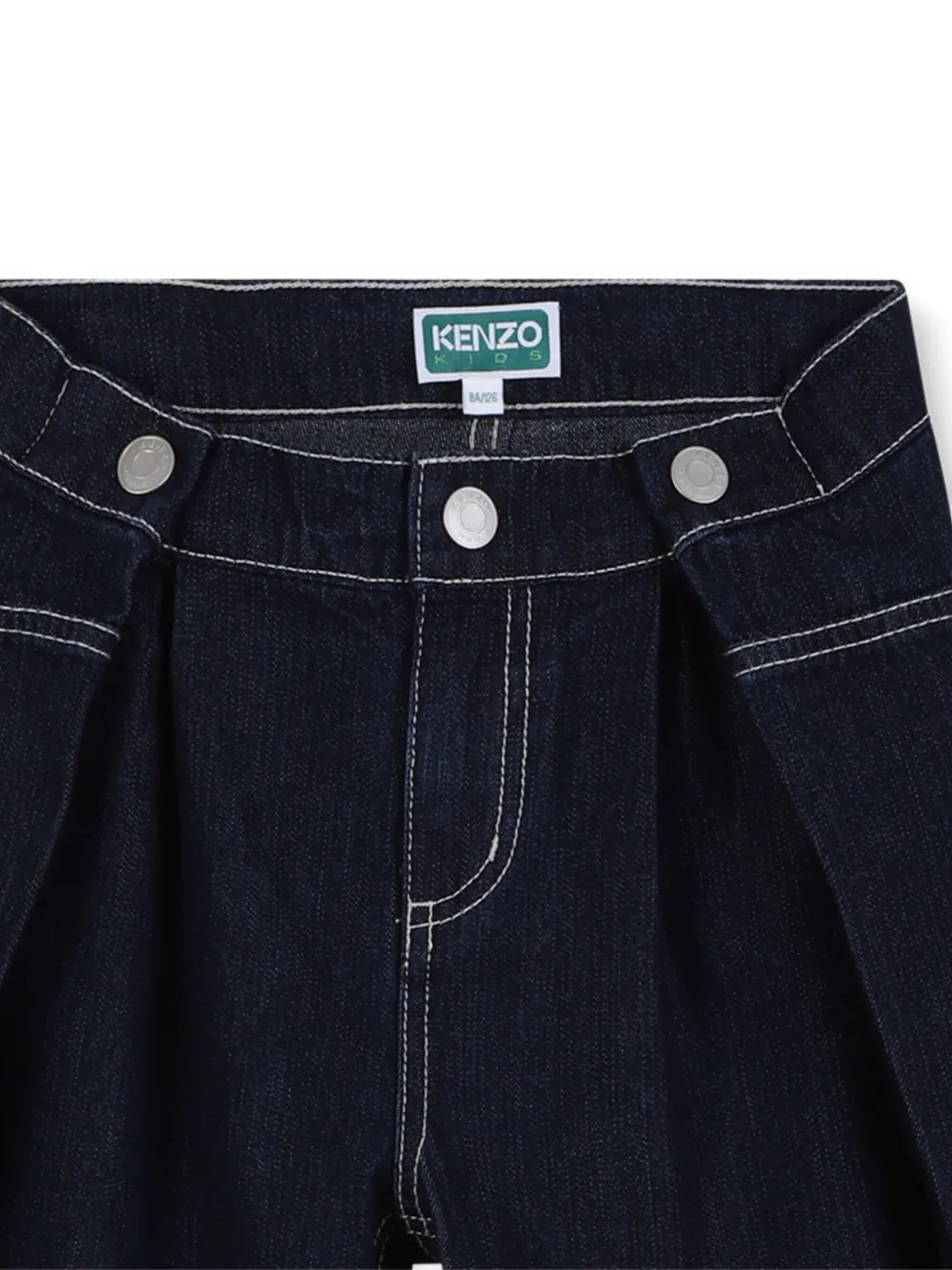 Kenzo Kids Jeans met geplooid detail Blauw