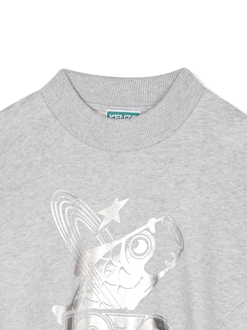 Kenzo Kids Sweater met metallic grafische print Grijs