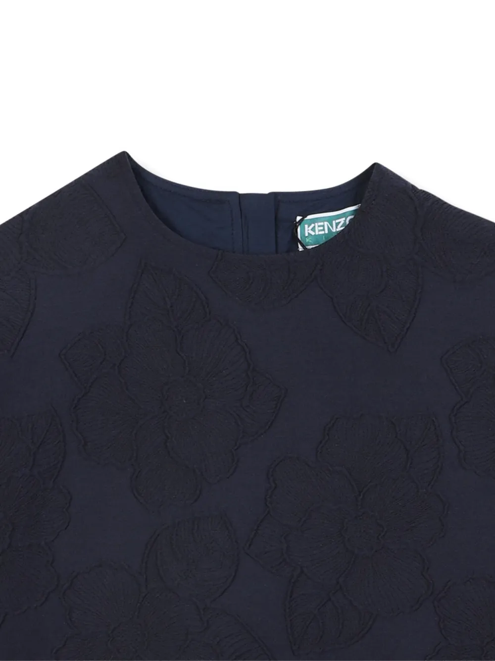 Kenzo Kids Jurk met bloemen jacquard Blauw