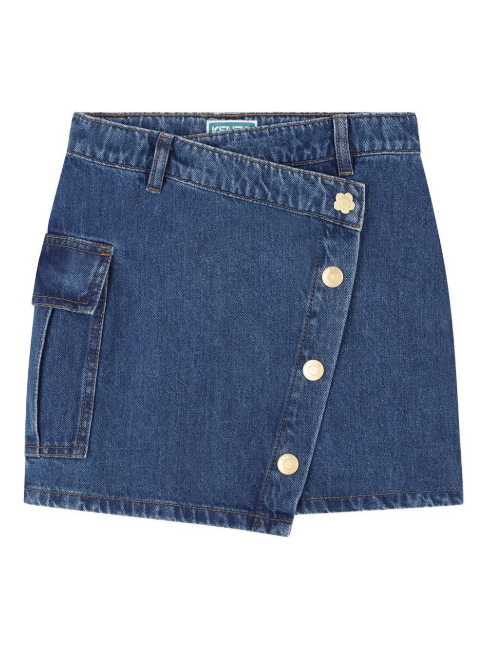 Kenzo Kids Asymmetrische spijkerrok Blauw