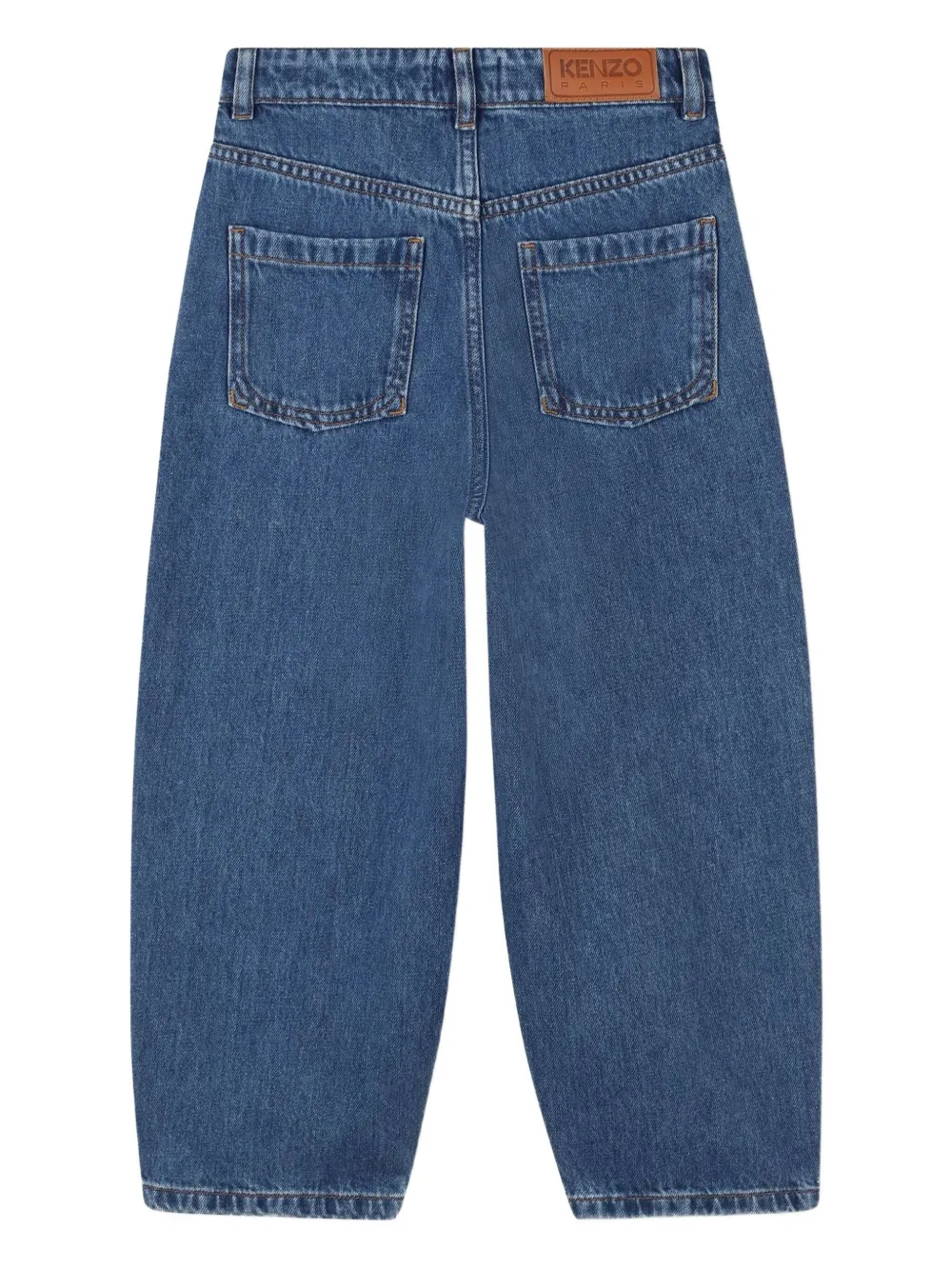 Kenzo Kids Jeans met asymmetrische knoop Blauw