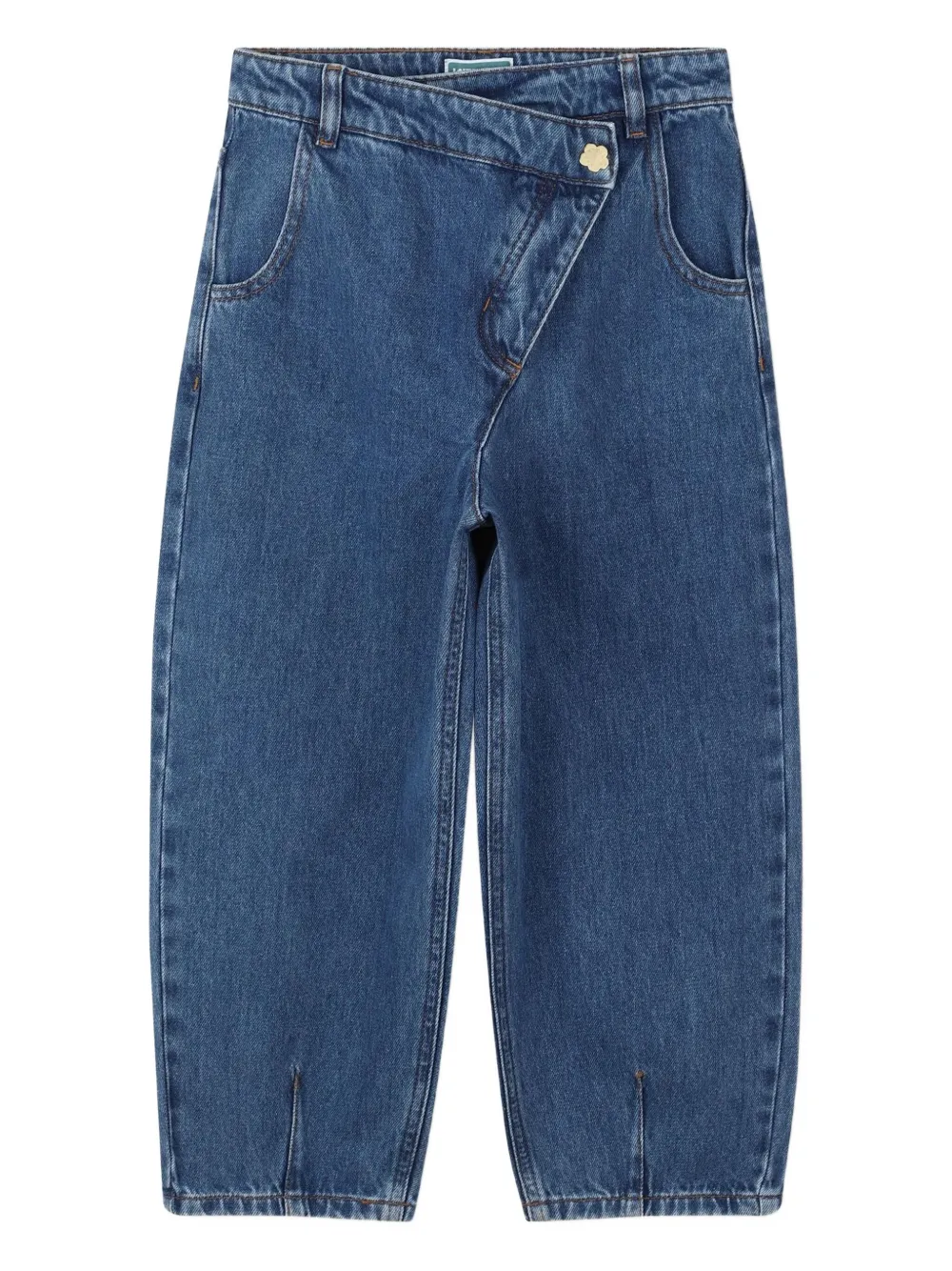 Kenzo Kids Jeans met asymmetrische knoop Blauw