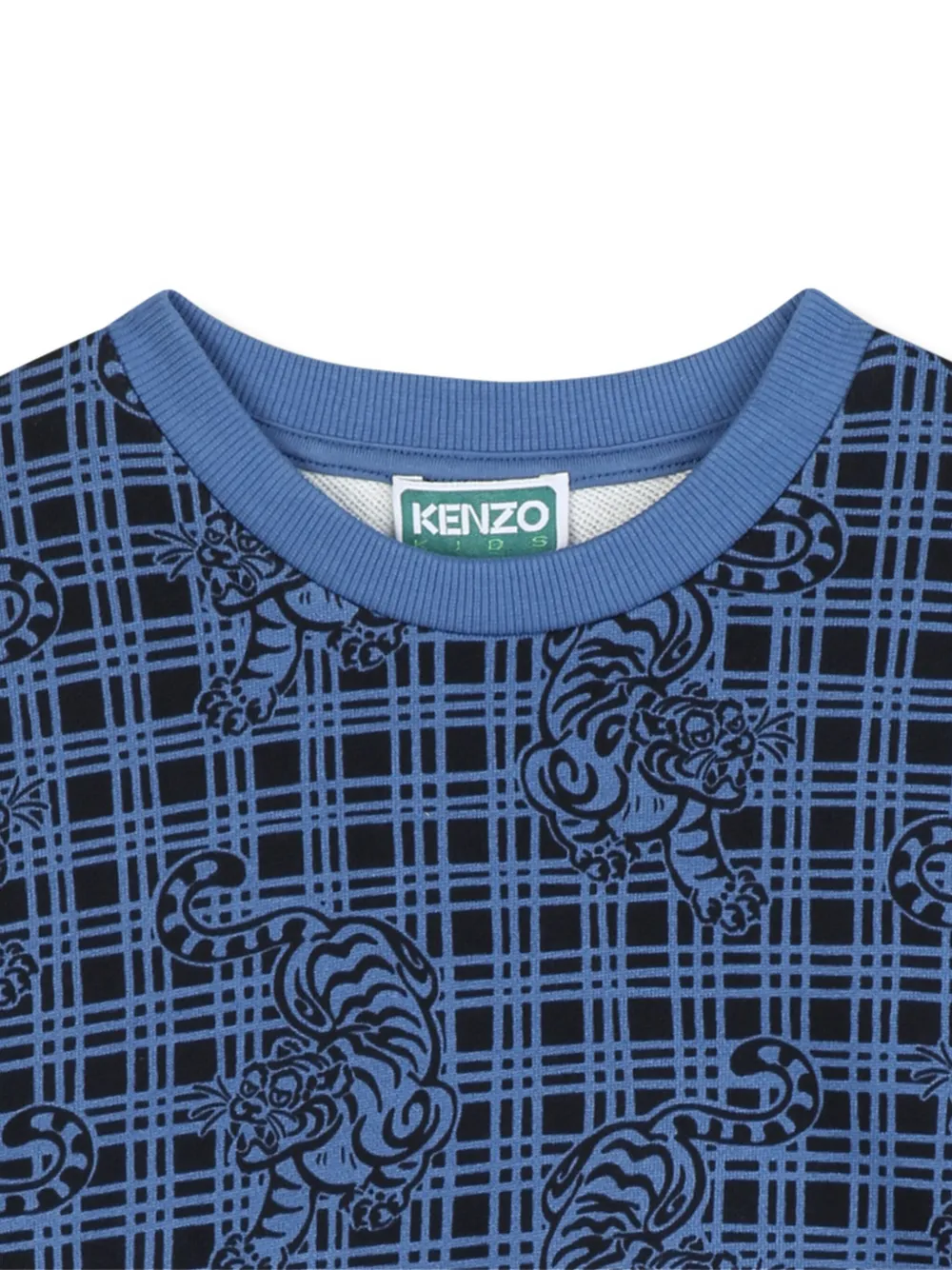 Kenzo Kids Geruite sweater Blauw