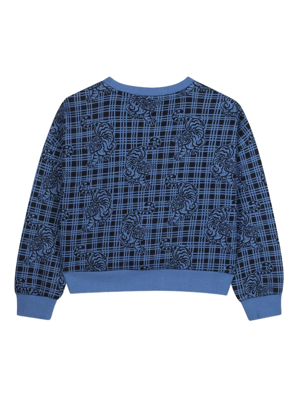 Kenzo Kids Geruite sweater Blauw