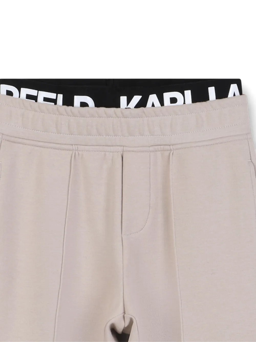 Karl Lagerfeld Kids Joggingbroek met elastische tailleband Beige