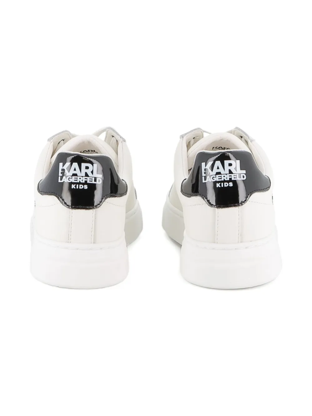 Karl Lagerfeld Kids logo-embroidered leather sneakers White