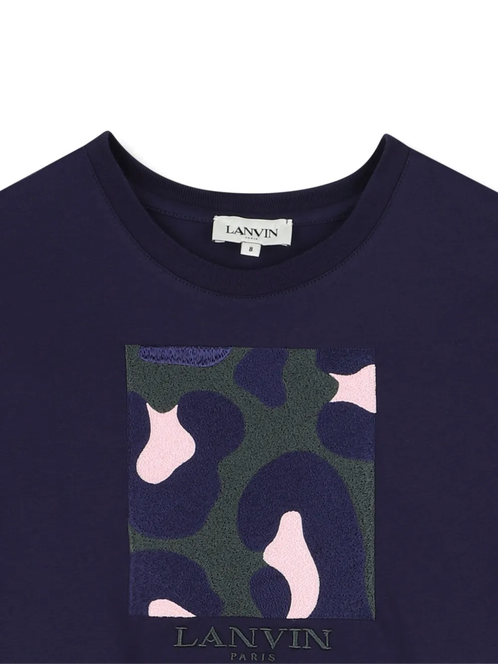 Lanvin Enfant Cropped T-shirt met camouflagepatch Blauw