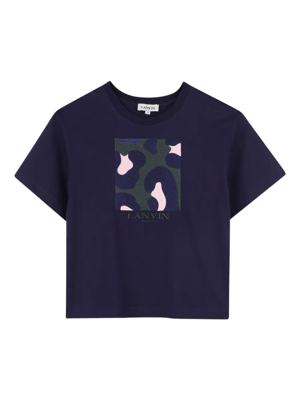 Lanvin Enfant Cropped T-shirt met camouflagepatch Blauw