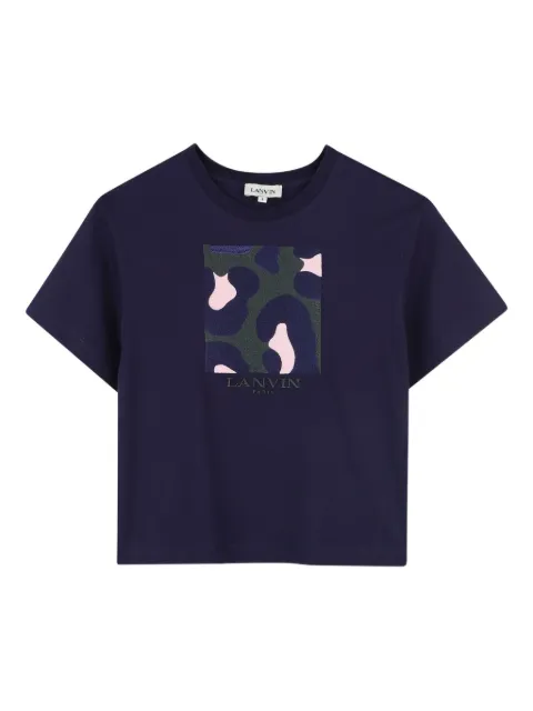 Lanvin Enfant camo-patch cropped T-shirt