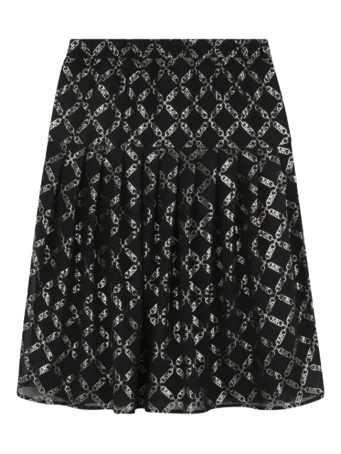 Michael Kors Kids MK Empire-print pleated skirt