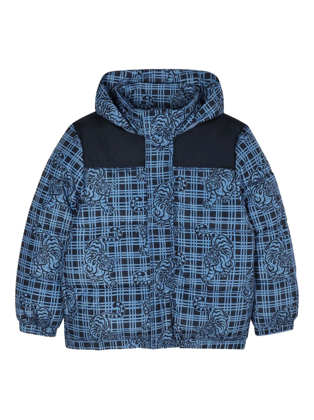 Kenzo Kids Donsjack met Tiger-print Blauw