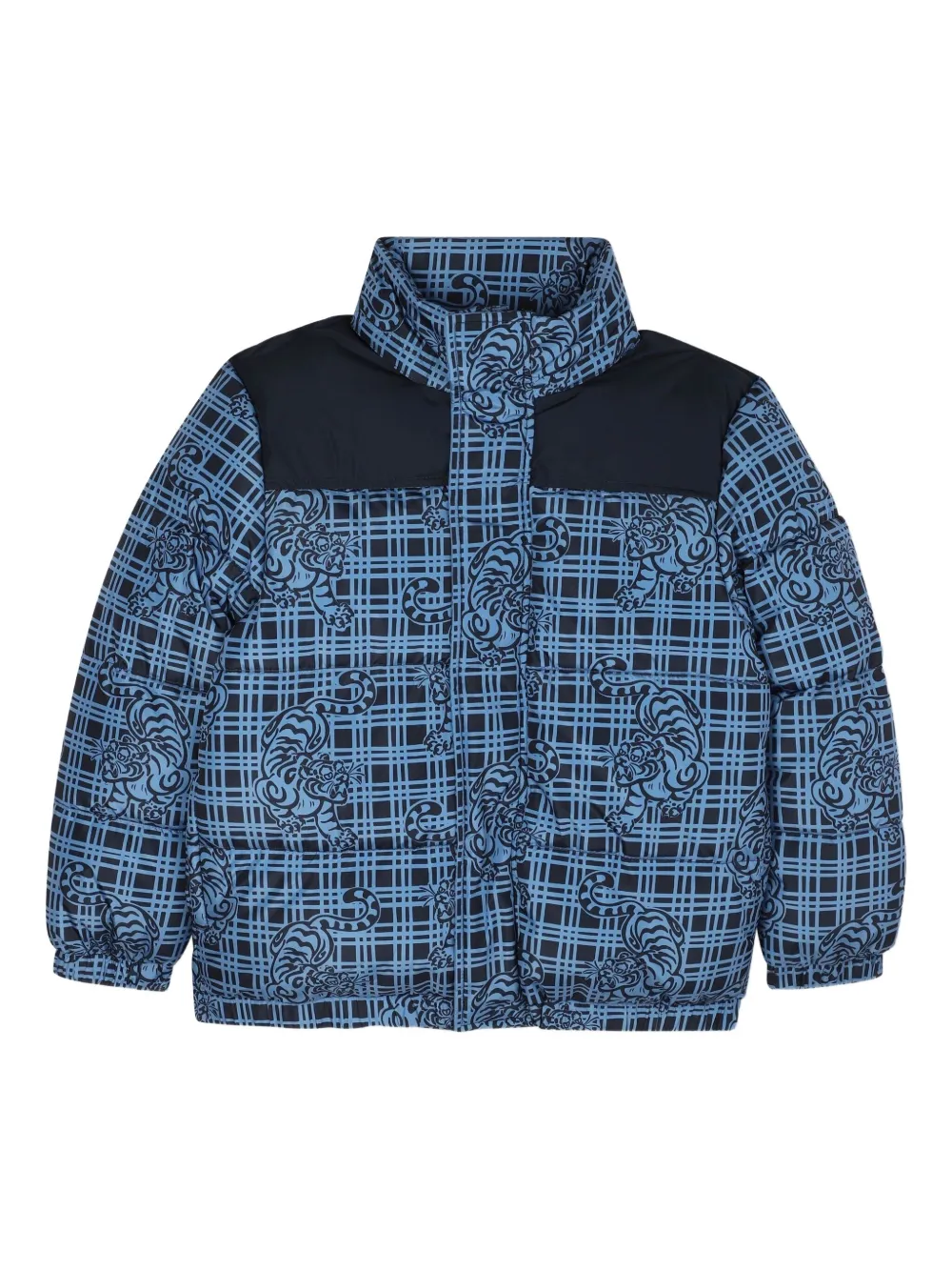 Kenzo Kids Donsjack met Tiger-print Blauw
