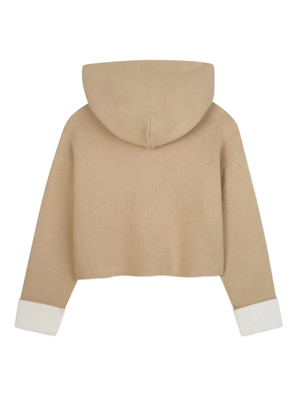 Lanvin Enfant Cropped Hooded Cardigan In Brown