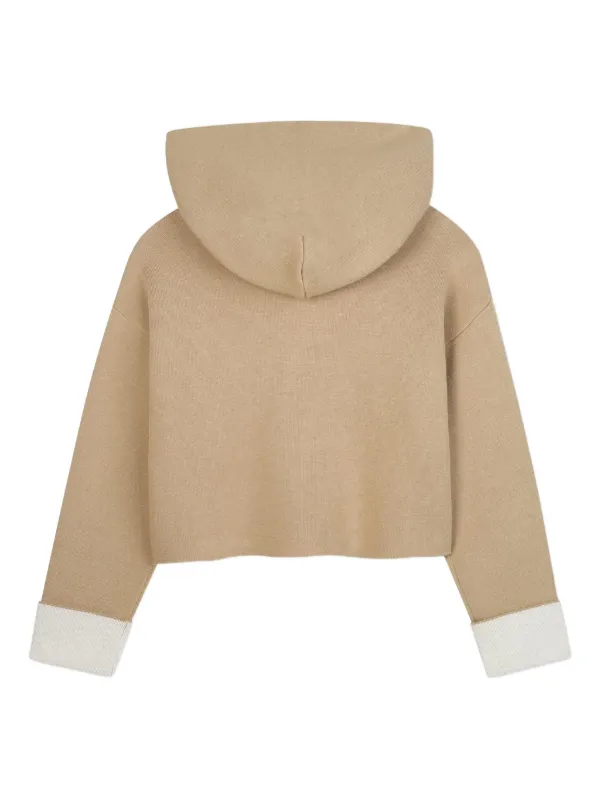 Lanvin Enfant Cropped Hooded Cardigan | Neutrals | FARFETCH