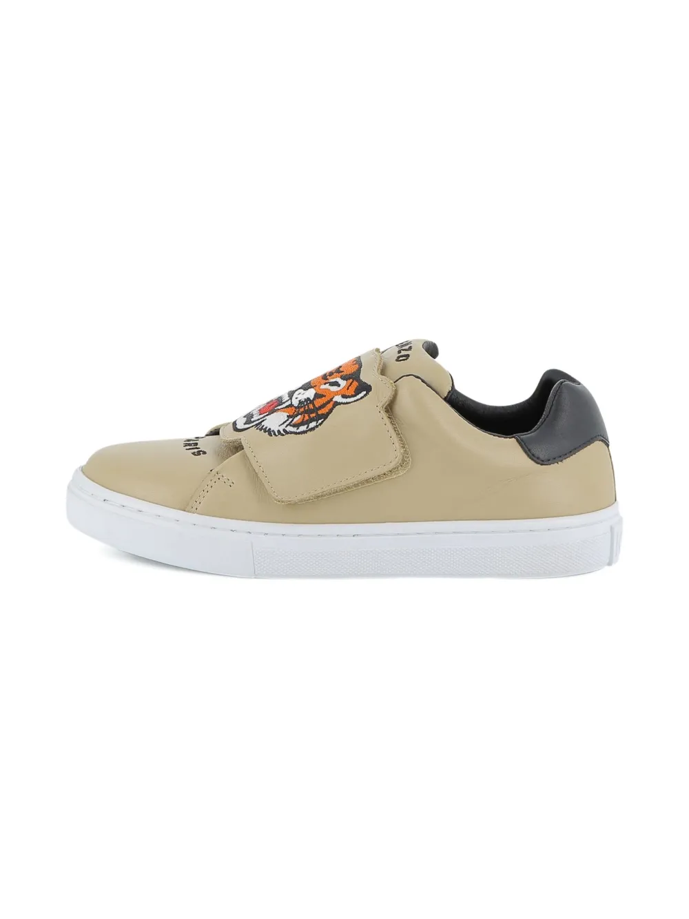 Kenzo Kids Tiger Head sneakers met borduurwerk Beige