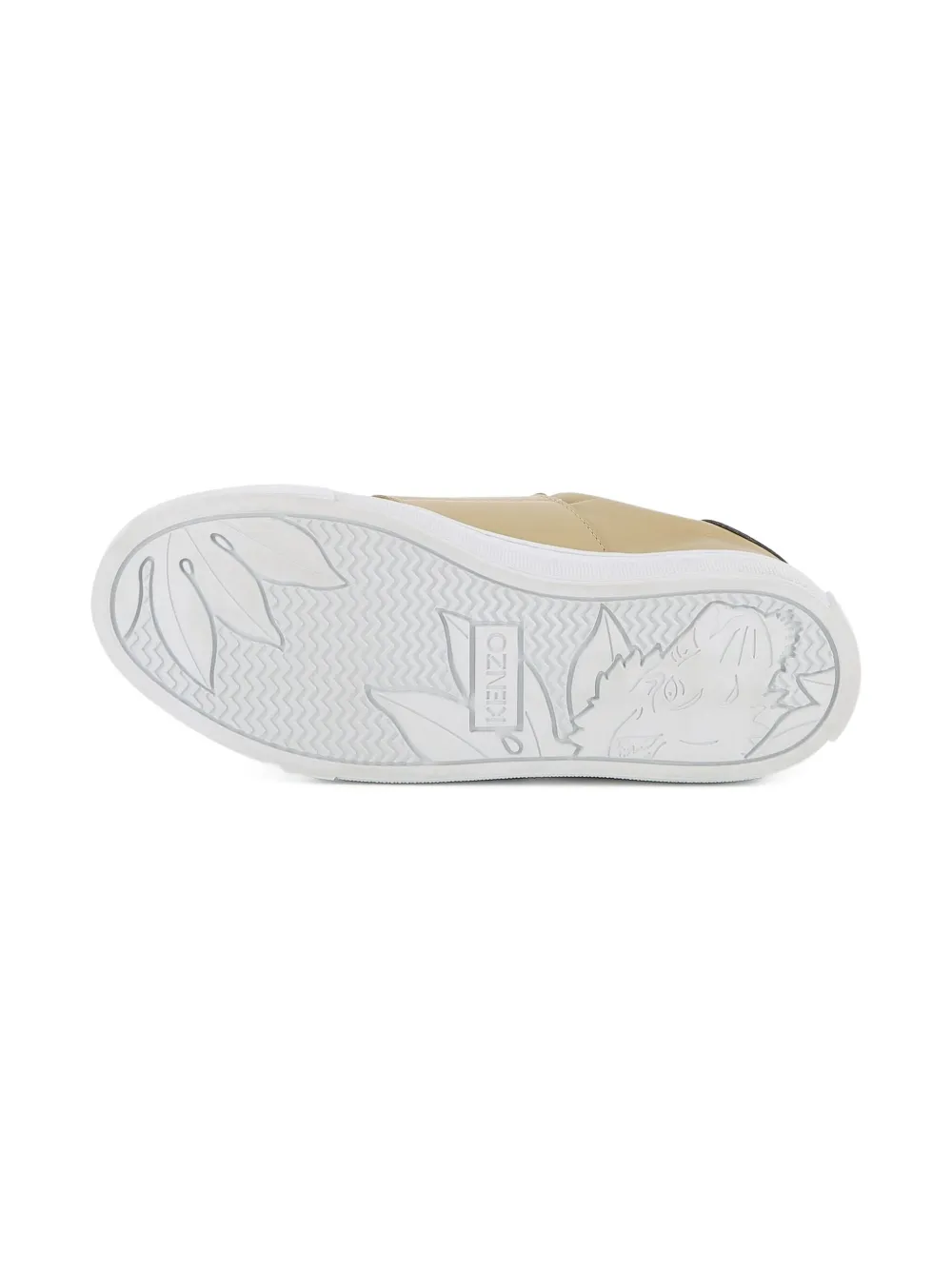Kenzo Kids Tiger Head sneakers met borduurwerk Beige