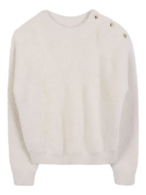 Michael Kors Kids button-detail fuzzy sweater