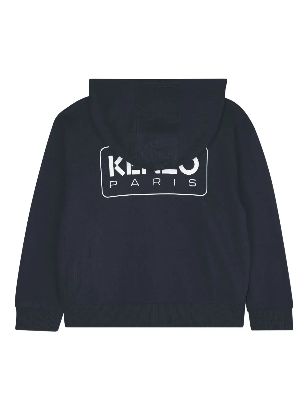 Kenzo Kids Hoodie met logoprint en rits Blauw