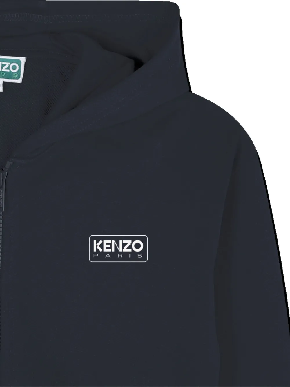 Kenzo Kids Hoodie met logoprint en rits Blauw
