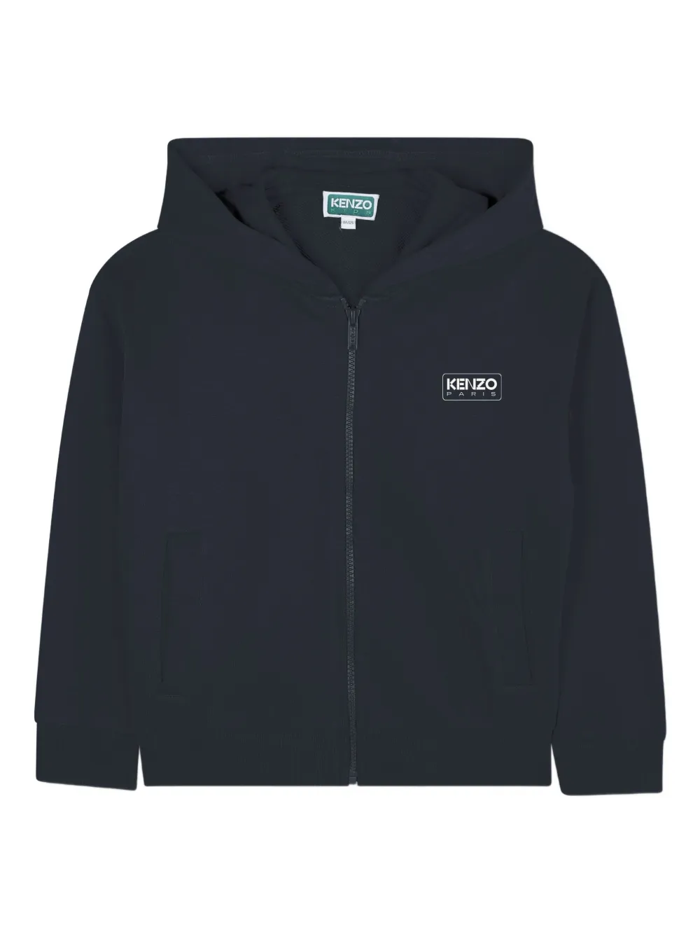 Kenzo Kids Hoodie met logoprint en rits Blauw