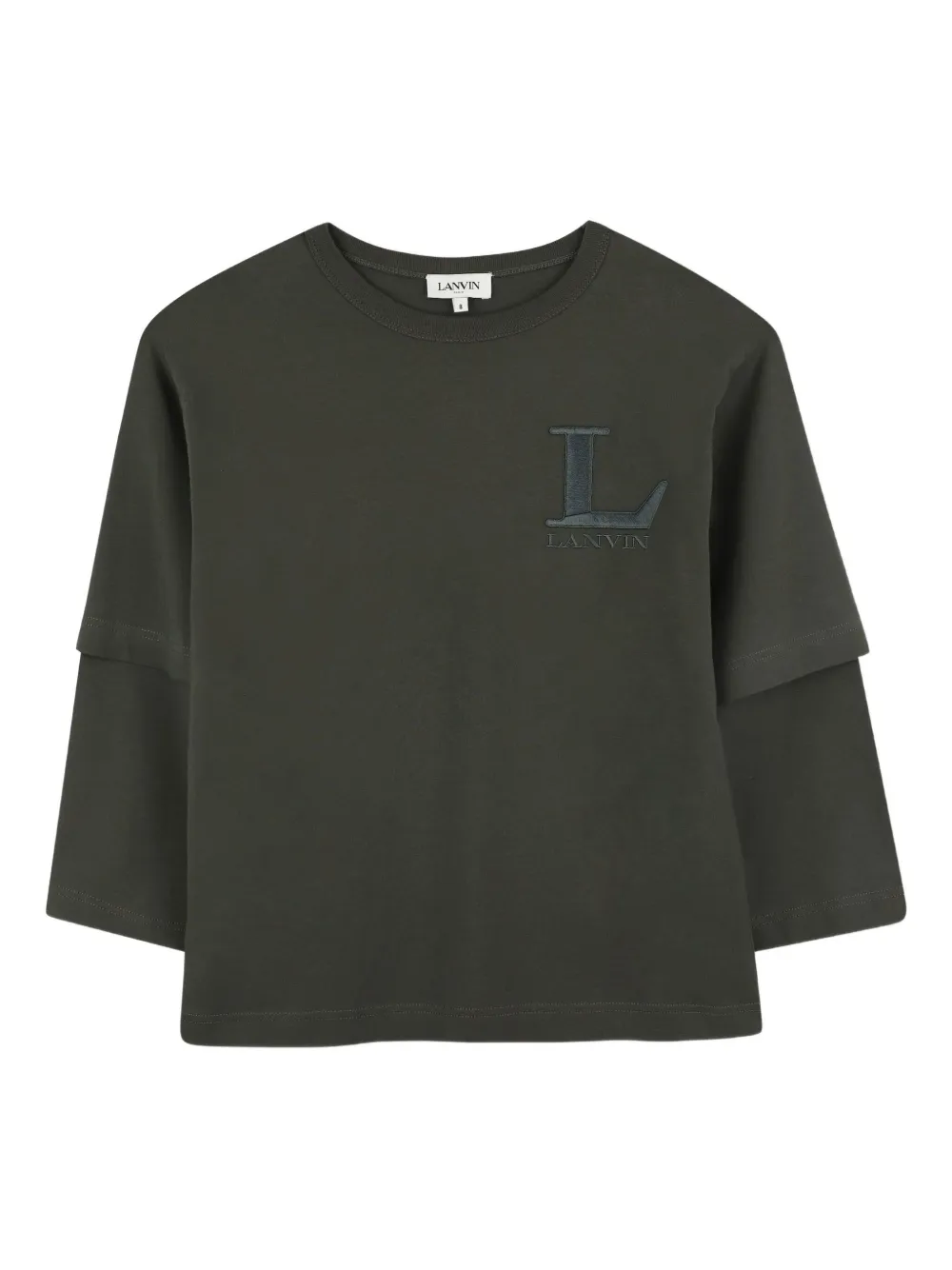 Lanvin Enfant Gelaagd T-shirt met geborduurd logo Groen