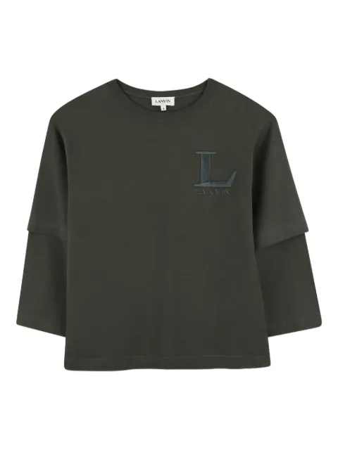 Lanvin Enfant logo-embroidered layered T-shirt