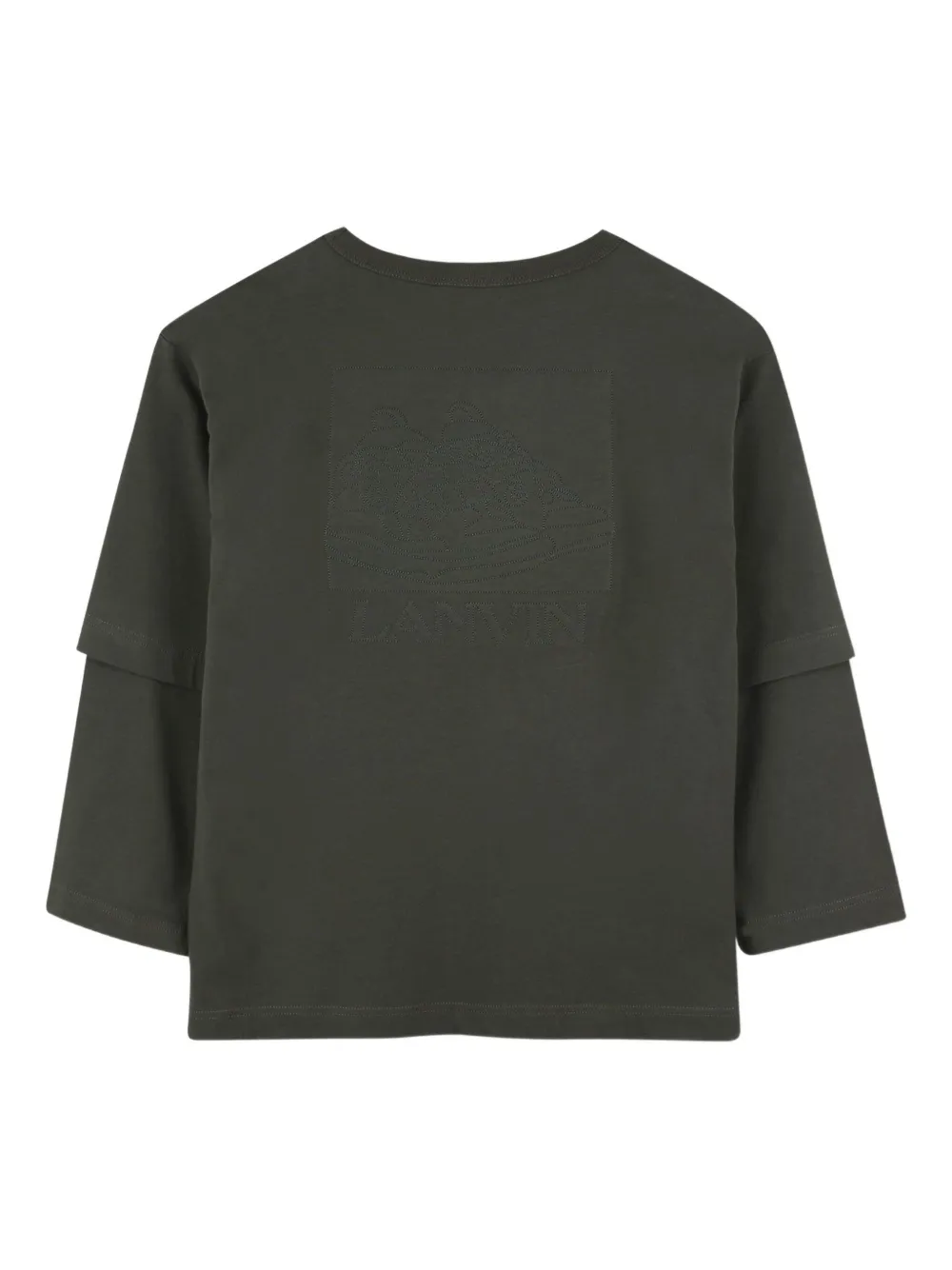 Lanvin Enfant Gelaagd T-shirt met geborduurd logo Groen