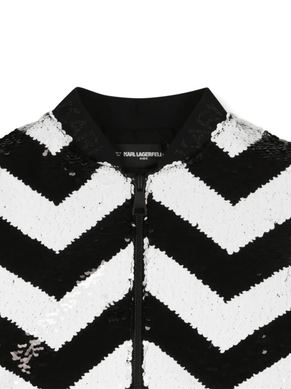 Karl Lagerfeld Kids Jurk verfraaid met pailletten Zwart