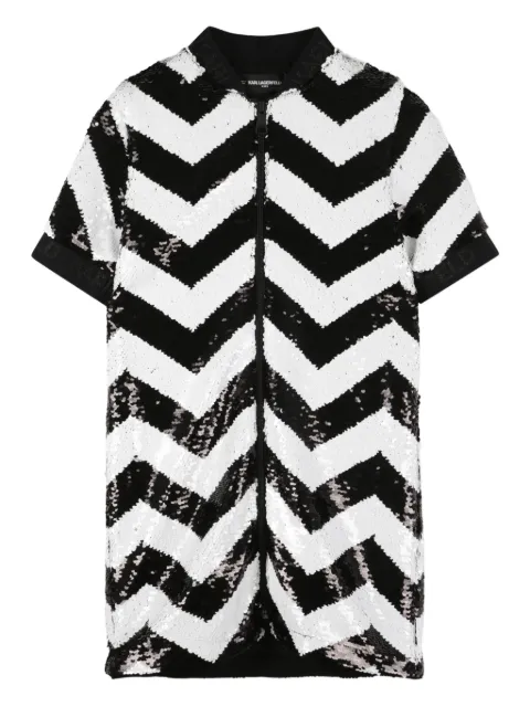 Karl Lagerfeld Kids chevron sequin-embellishment dress