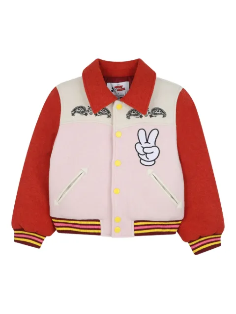Marc Jacobs Kids chamarra bomber bordada con diseño de dos tonos