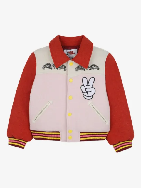 Marc Jacobs Kids two-tone embroidered bomber jacket
