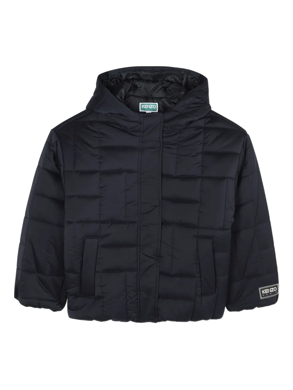 Kenzo Kids Gewatteerd jack met capuchon Blauw