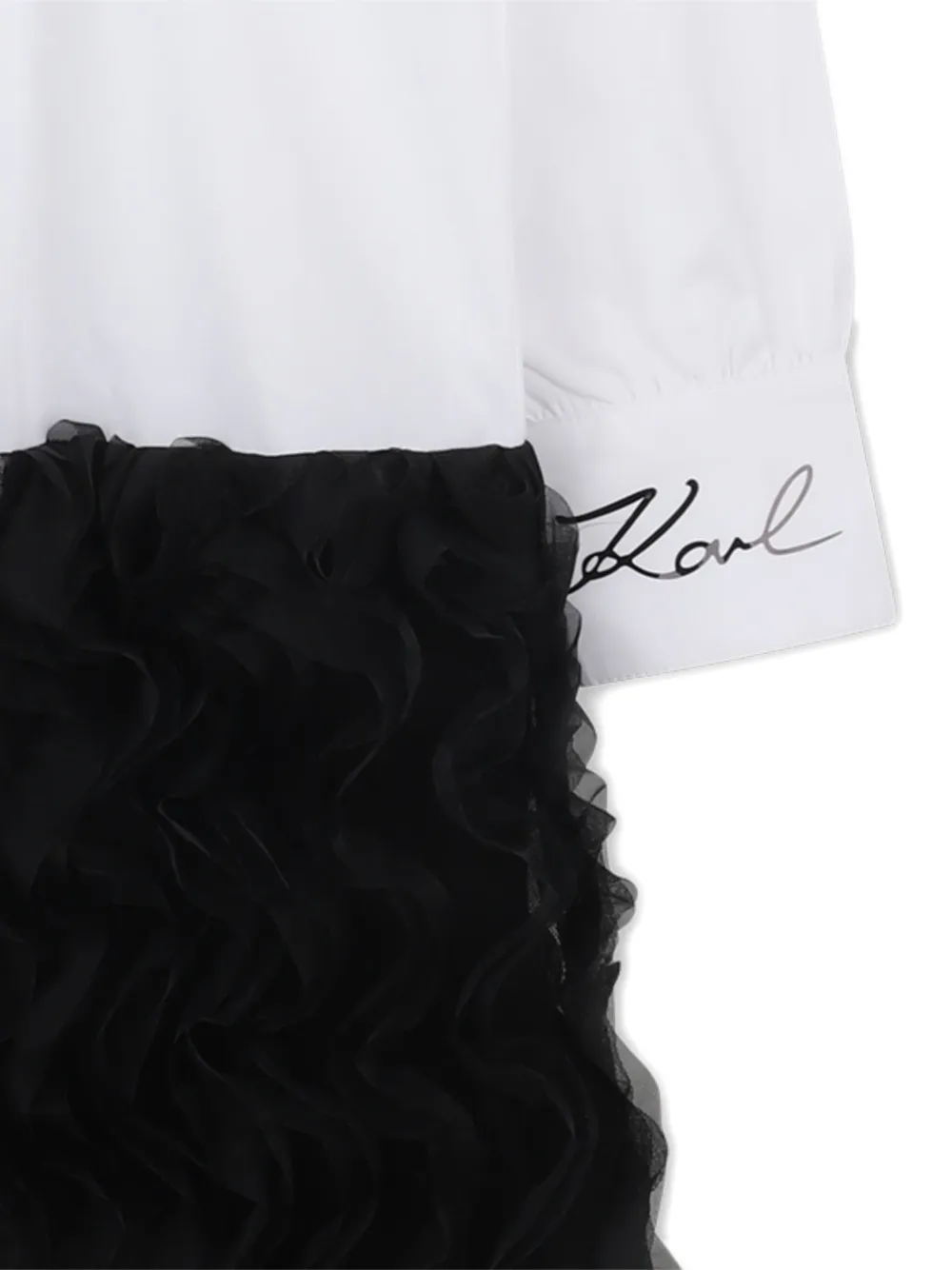 Karl Lagerfeld Kids Shirtjurk met ruches Wit