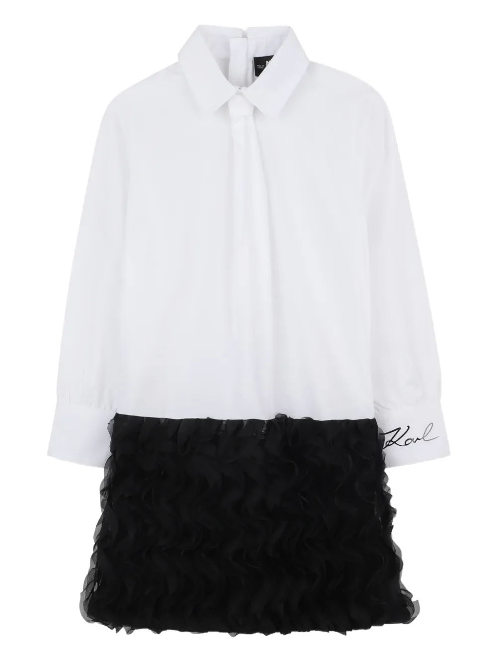 Karl Lagerfeld Kids Shirtjurk met ruches Wit