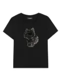 Karl Lagerfeld Kids Choupette sequined T-shirt - Black