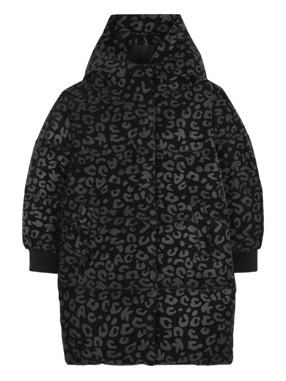Karl Lagerfeld Kids Gewatteerde jas met luipaardprint Zwart
