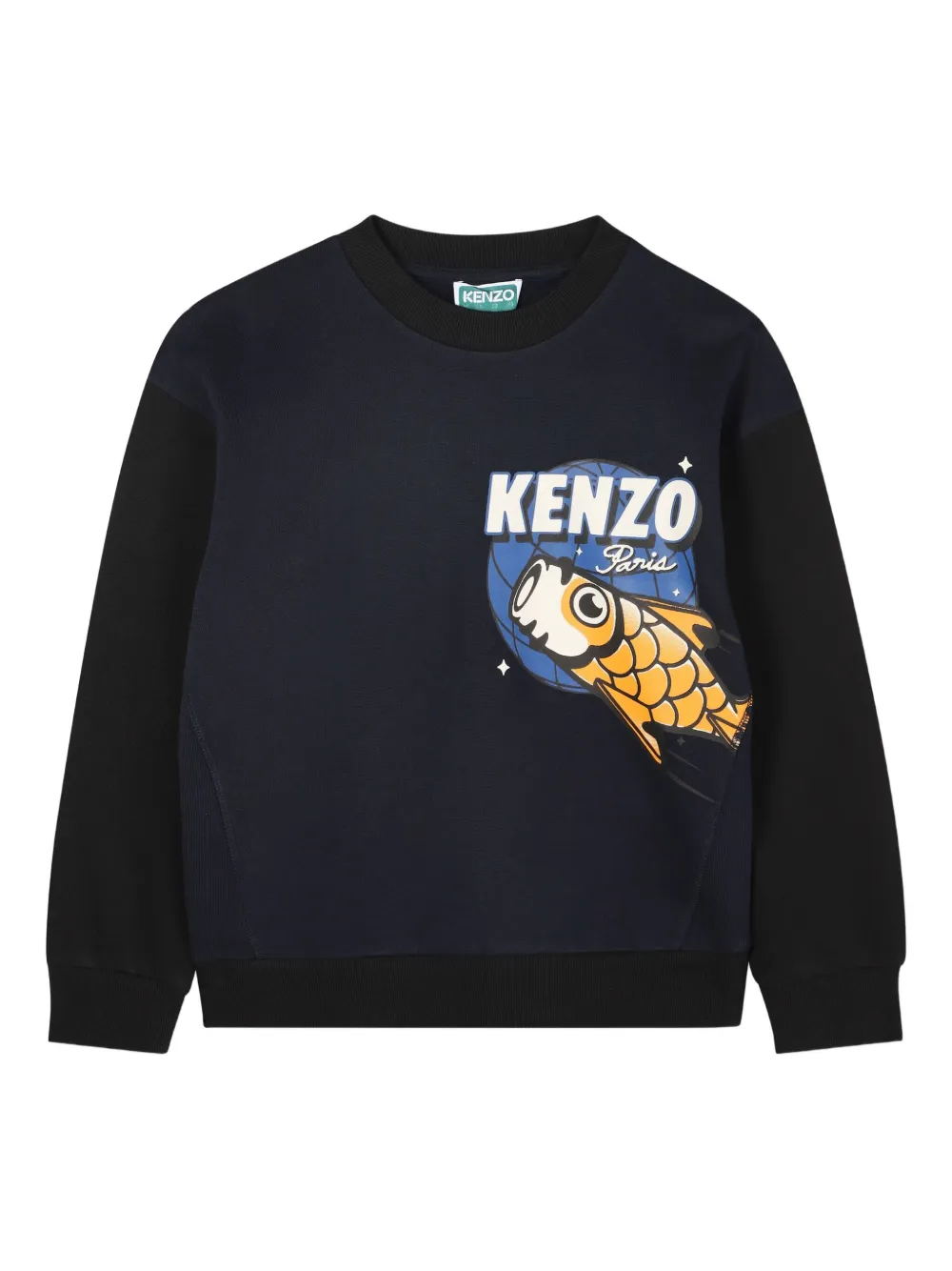 Kenzo Kids Sweater met grafisch patroon Blauw