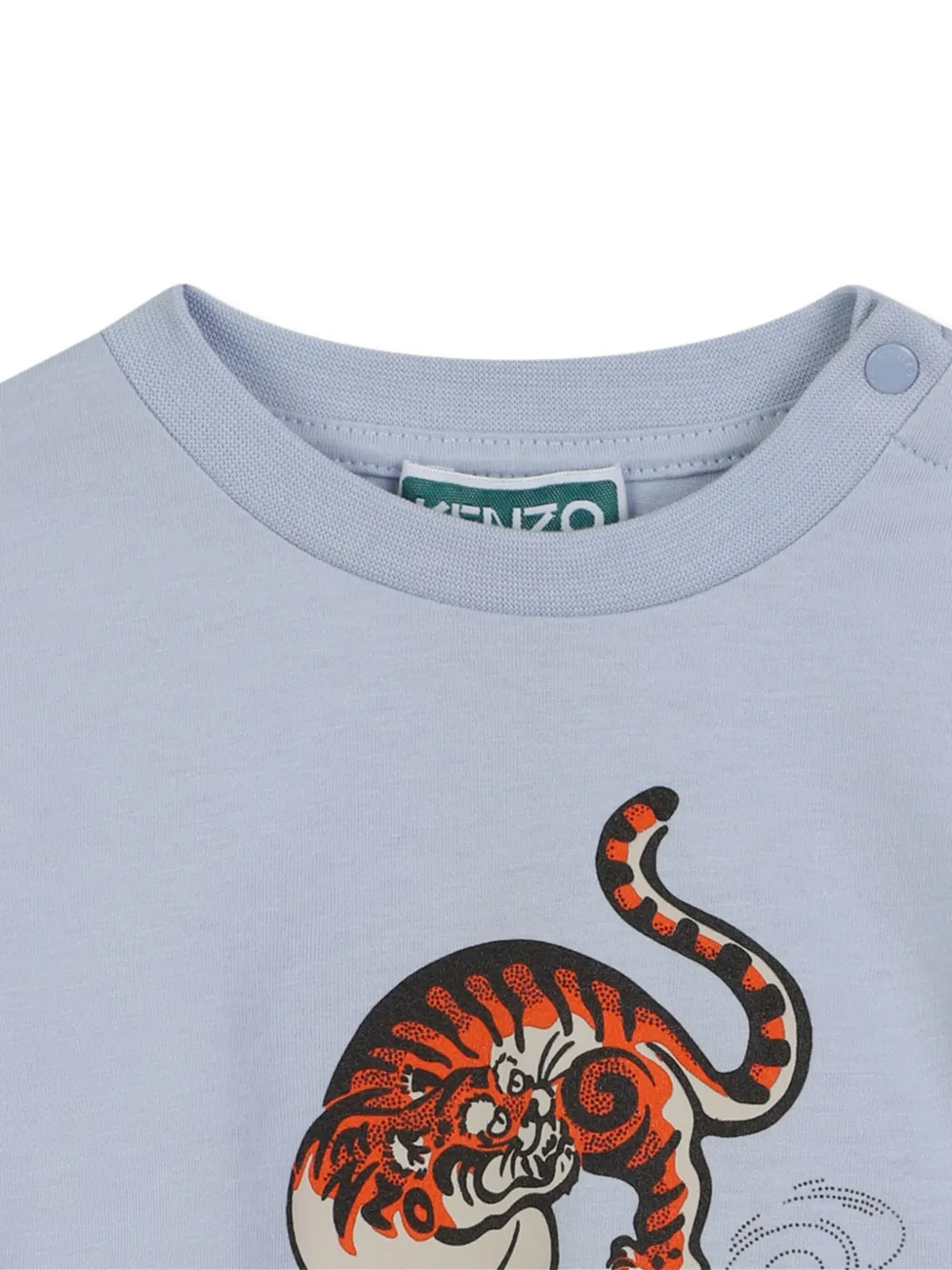 Kenzo Kids T-shirt met tijgerprint Blauw