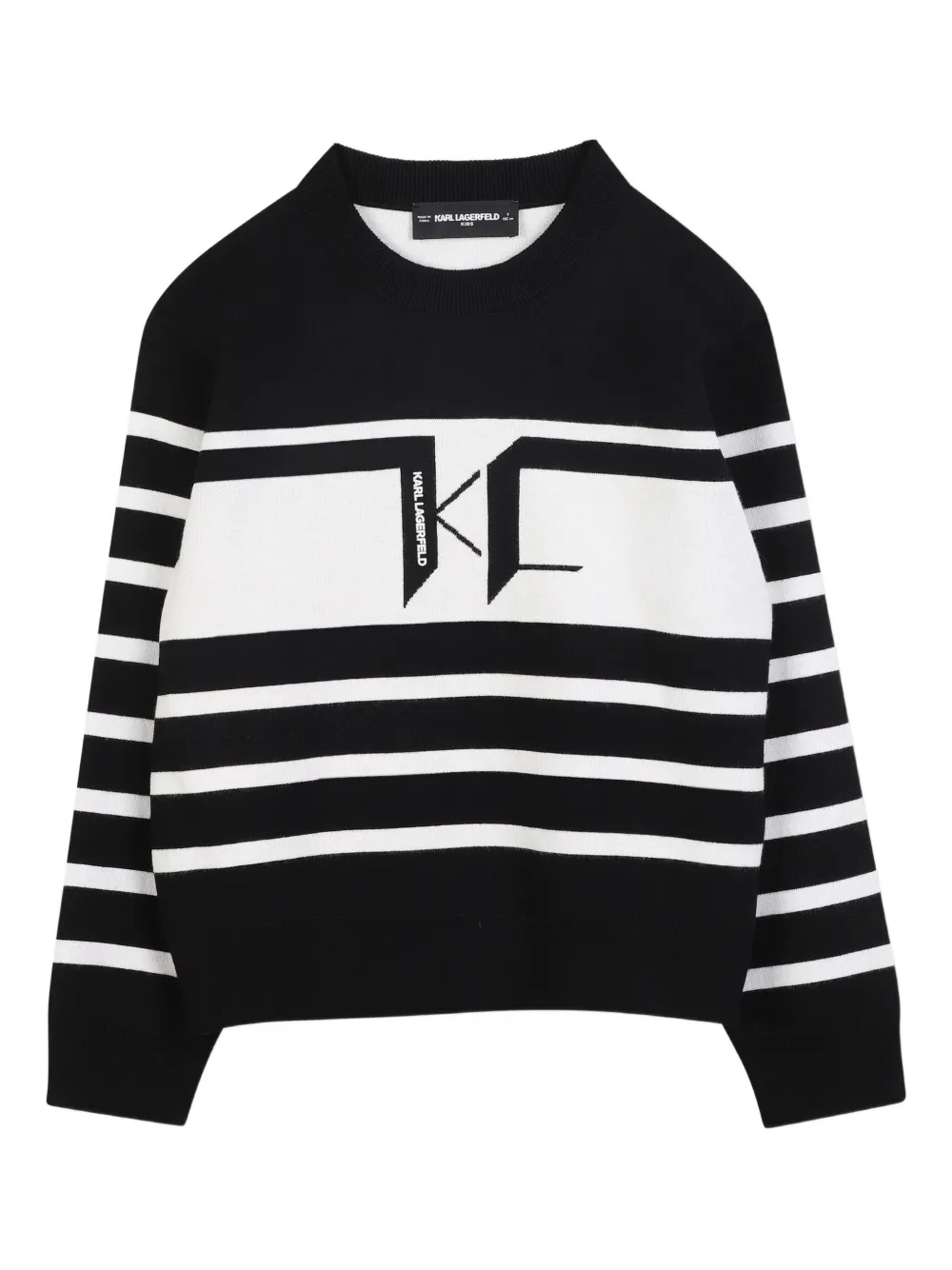 Karl Lagerfeld Kids Gestreepte trui Zwart