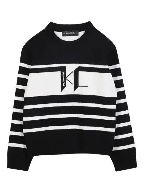 Karl Lagerfeld Kids striped knitted sweater