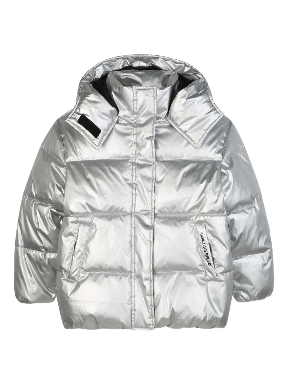 Karl Lagerfeld Kids Gewatteerd metallic donsjack Grijs