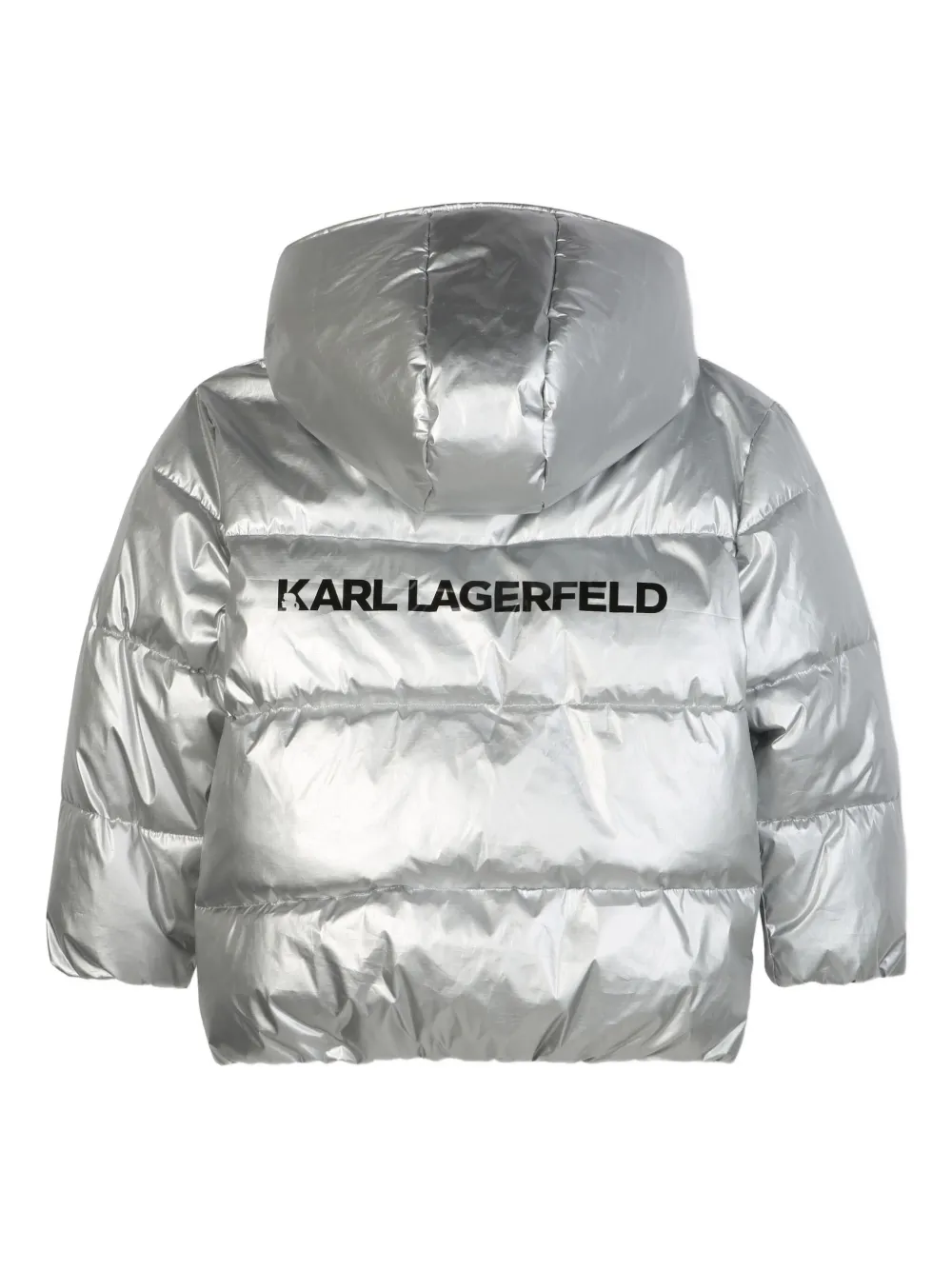 Karl Lagerfeld Kids Gewatteerd metallic donsjack Grijs